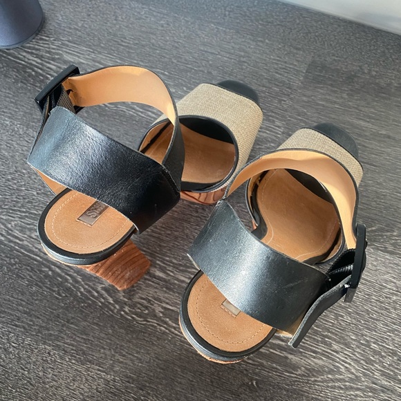 Schutz Leather & Wood Heels - Picture 4 of 7